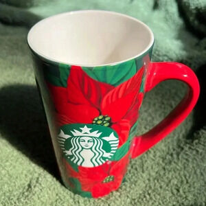Starbucks Poinsettia Ceramic 16oz Tumbler‎